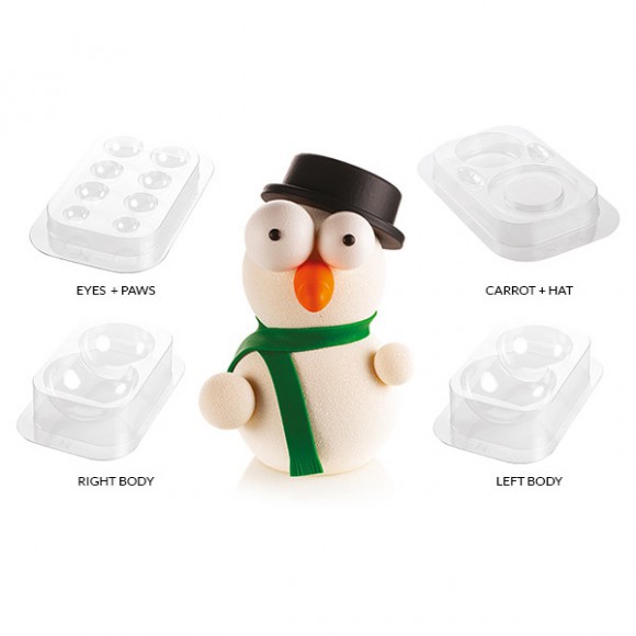 Комплект форми за отливане на шоколад "Kit Mr Snow 3D"